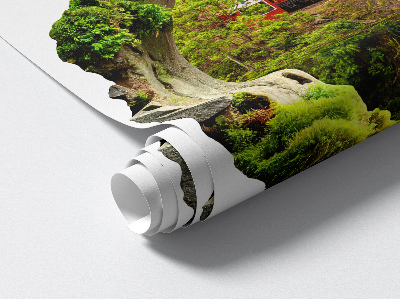 Fototapeta 3D dziura w ścianie 74x80 Zielony widok