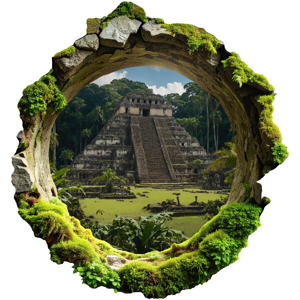 Fototapeta 3D dziura w ścianie 74x80 Tropikalna sceneria