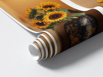 Ozdobna naklejka na ścianę 3D 80x73 Słoneczniki bukiety