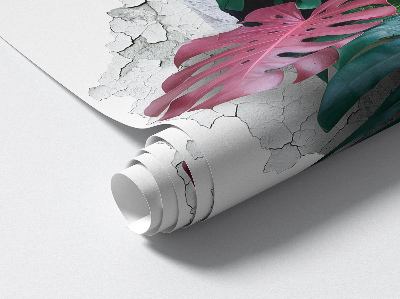 Fototapeta 3D dziura w ścianie 80x73 Tropikalna kompozycja