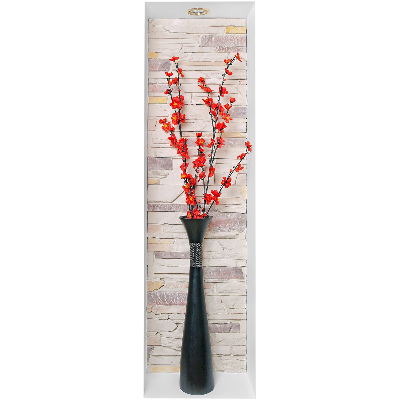 Ozdobna naklejka na ścianę 3D 23x80 Kwiaty kamienie