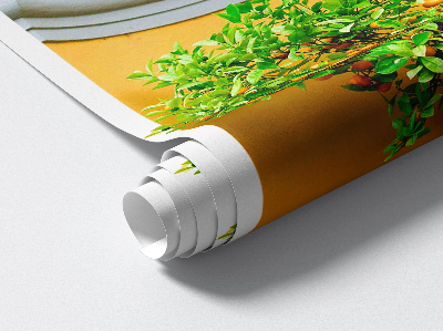 Ozdobna naklejka na ścianę 3D 44x80 Pomarańczowe drzewko