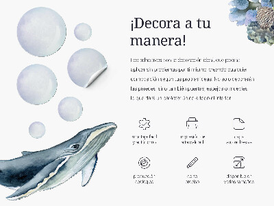 Naklejka na ścianę 100x127 Dinozaur w rysunkowej stylizacji z liśćmi i kwiatami