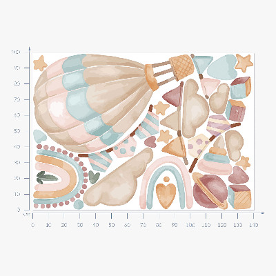 Naklejka na ścianę 100x141 Boho akwarelowe pastelowe wzory