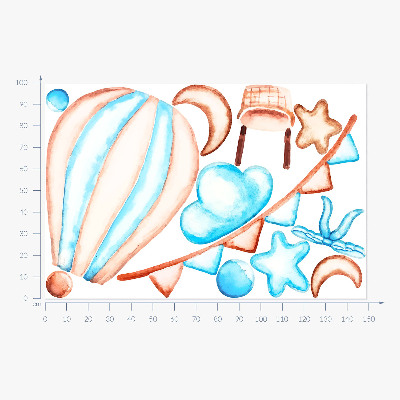 Naklejka na ścianę 100x149 Pastelowe boho akcenty w akwarelowym wydaniu