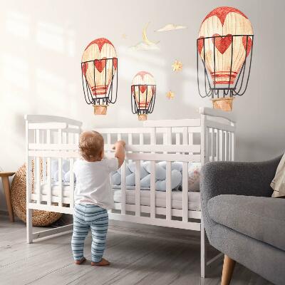 Naklejka na ścianę 100x165 Boho balony i gwiazdy w akwarelowym stylu