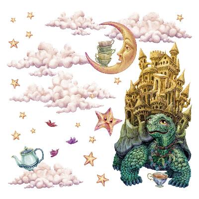 Naklejka na ścianę 130x168 Zwierzęce fantazje w rysunkowej formie