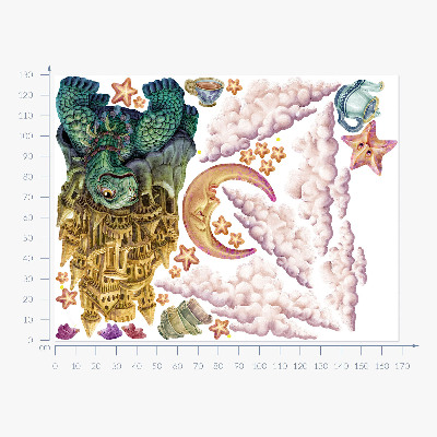 Naklejka na ścianę 130x168 Zwierzęce fantazje w rysunkowej formie