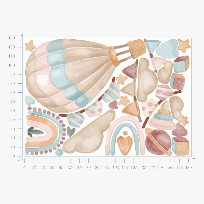 Naklejka na ścianę 130x183 Boho akwarelowe pastelowe wzory