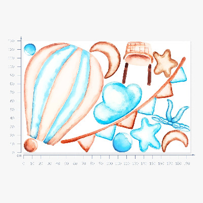 Naklejka na ścianę 130x194 Pastelowe boho akcenty w akwarelowym wydaniu
