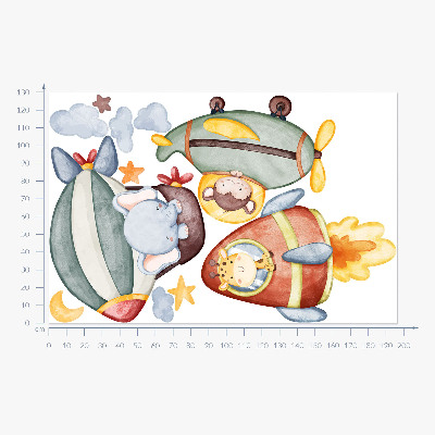 Naklejka na ścianę 130x196 Zwierzęce loty w akwarelowym stylu