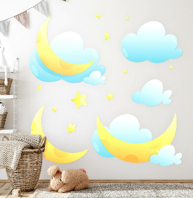 Naklejka na ścianę 60x96 Nocne niebo z subtelnymi księżycem i gwiazdami