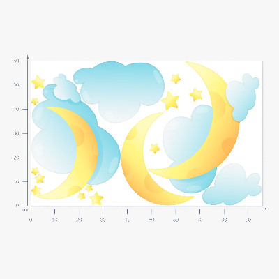 Naklejka na ścianę 60x96 Nocne niebo z subtelnymi księżycem i gwiazdami