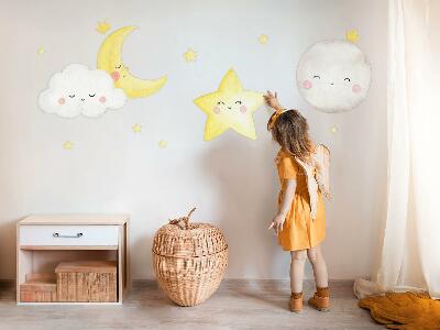Naklejka na ścianę 60x109 Nocne chmury z gwiazdami w pastelach
