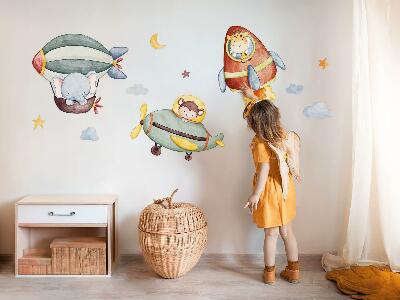 Naklejka na ścianę 60x90 Zwierzęce loty w akwarelowym stylu