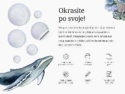 Naklejka na ścianę 60x71 Podwodne królestwo z rysunkowym statkiem