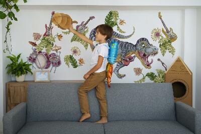 Naklejka na ścianę 60x89 Muzyczne dinozaury w pastelowych barwach