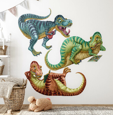 Naklejka na ścianę 80x120 Dinozaury w wesołym rysunkowym wydaniu