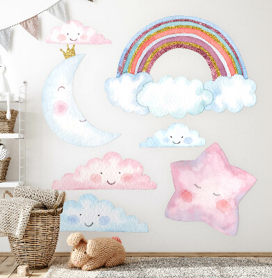 Naklejka na ścianę 80x110 Pastelowe magiczne niebo w akwarelowym stylu