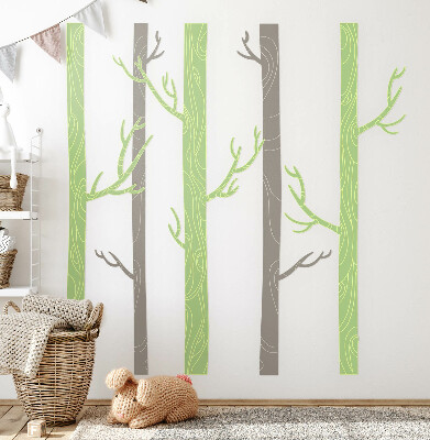 Naklejka na ścianę 80x116 Pastelowy las z dekoracyjnymi drzewami