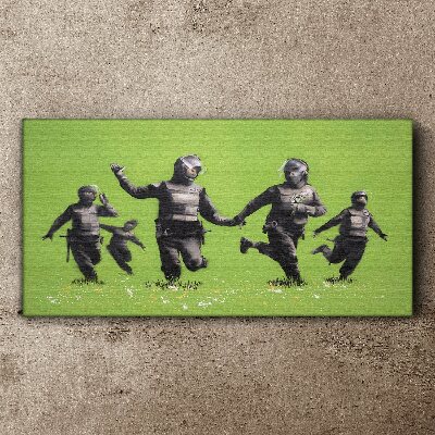 Obraz Canvas Policję Riotu na Polu Banksy
