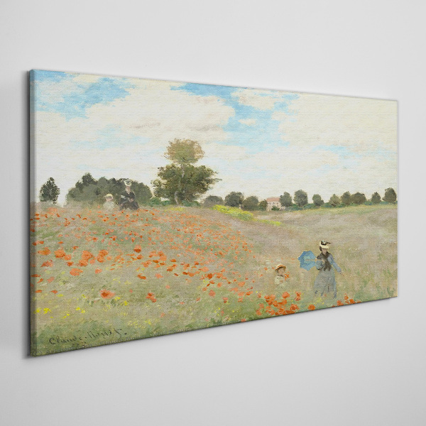 Obraz Canvas Pola maków w letnim słońcu