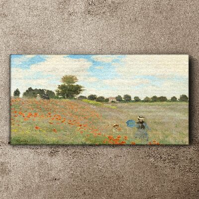 Obraz Canvas Pola maków w letnim słońcu