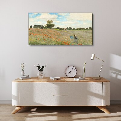 Obraz Canvas Pola maków w letnim słońcu