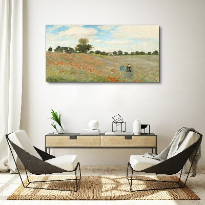 Obraz Canvas Pola maków w letnim słońcu
