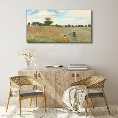 Obraz Canvas Pola maków w letnim słońcu