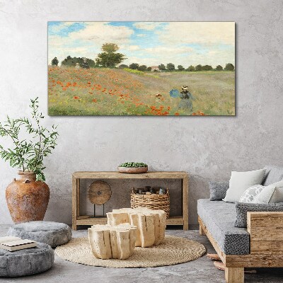 Obraz Canvas Pola maków w letnim słońcu