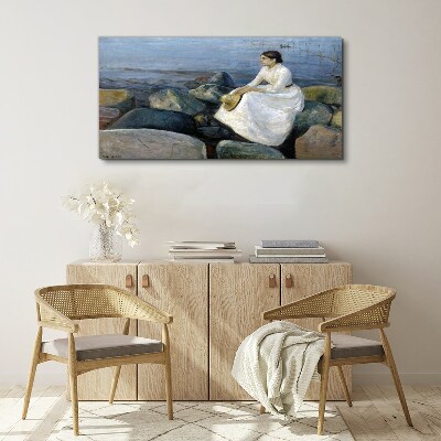 Obraz Canvas Lato noc plaża Edvard Munch