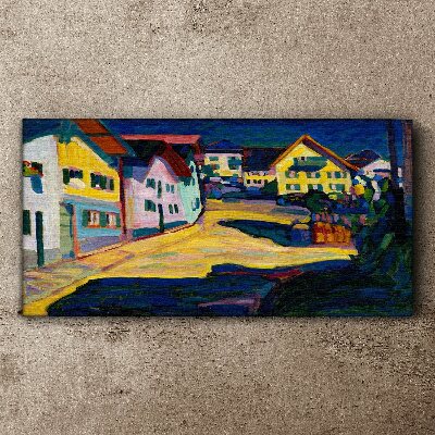Obraz Canvas Kolorowa wiejska sceneria nocą