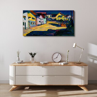 Obraz Canvas Kolorowa wiejska sceneria nocą