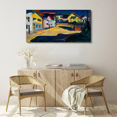 Obraz Canvas Kolorowa wiejska sceneria nocą