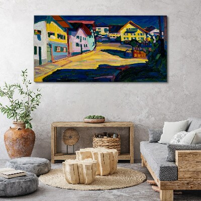 Obraz Canvas Kolorowa wiejska sceneria nocą
