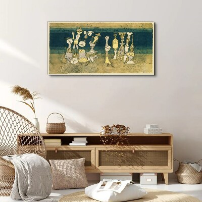 Obraz Canvas Figuratywne postacie na tle abstrakcyjnym