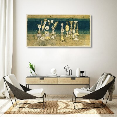 Obraz Canvas Figuratywne postacie na tle abstrakcyjnym