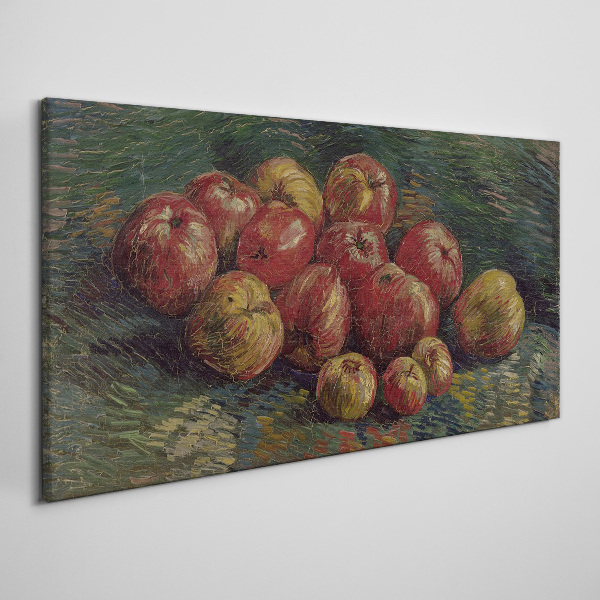 Obraz Canvas Jabłka na zielonym tle
