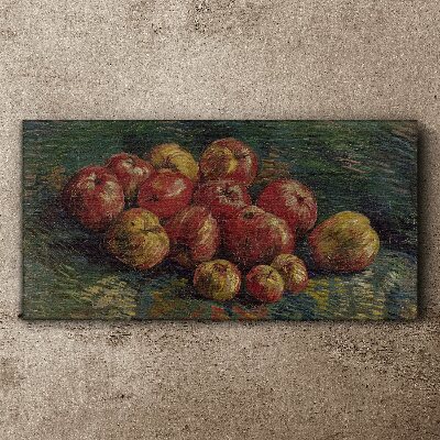 Obraz Canvas Jabłka na zielonym tle