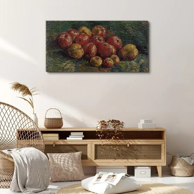 Obraz Canvas Jabłka na zielonym tle