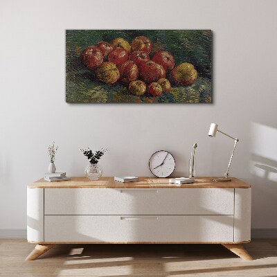 Obraz Canvas Jabłka na zielonym tle