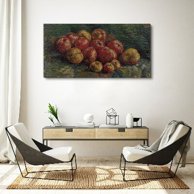 Obraz Canvas Jabłka na zielonym tle