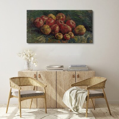 Obraz Canvas Jabłka na zielonym tle