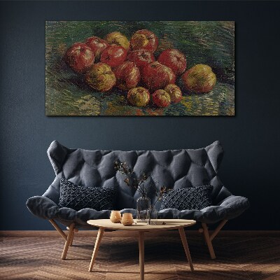Obraz Canvas Jabłka na zielonym tle