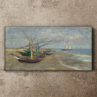 Obraz na Płótnie łodzie na plaży Van Gogh