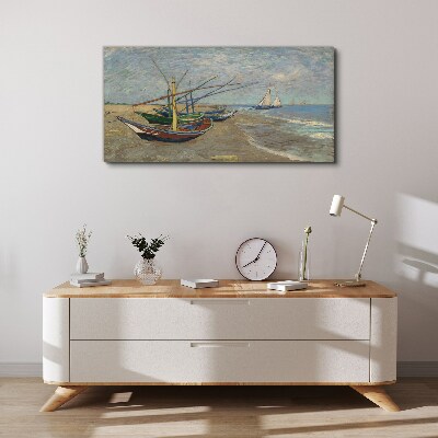 Obraz na Płótnie łodzie na plaży Van Gogh