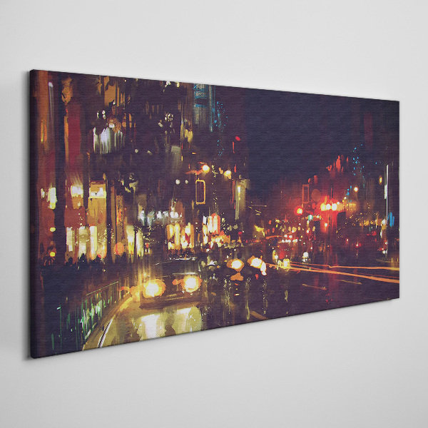 Obraz Canvas Nocna ulica w blasku świateł