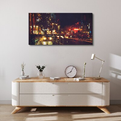 Obraz Canvas Nocna ulica w blasku świateł