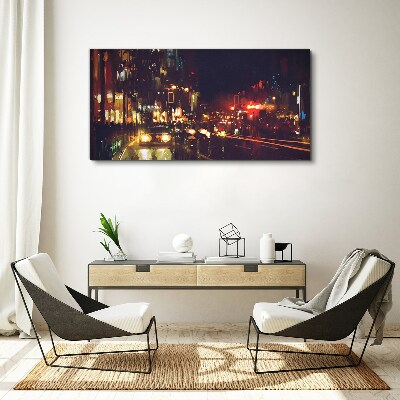 Obraz Canvas Nocna ulica w blasku świateł